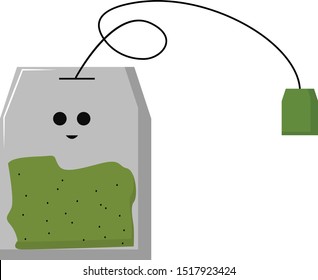 Té verde, ilustración, vector sobre fondo blanco.