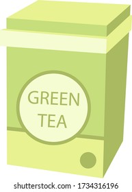 Green tea, illustration, vector on white background