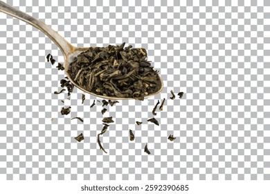 Green tea isolated on transparent background