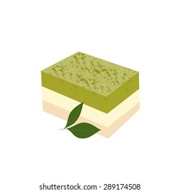 Green tea layers cake vector design illustration.