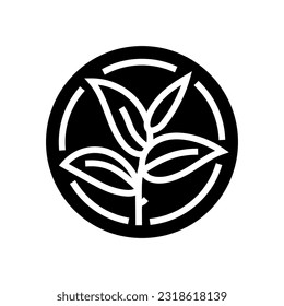 green tea leaf cosmetic plant glyph icon vector. green tea leaf cosmetic plant sign. isolated symbol illustration
