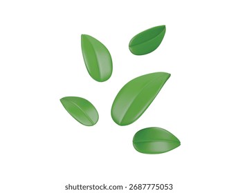 green tea leaf icon 3d illustration render