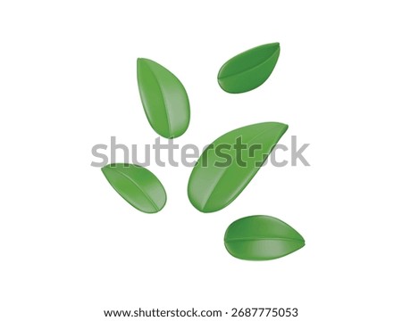 green tea leaf icon 3d illustration render