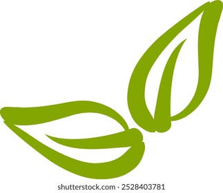 Green tea  leaf icon art