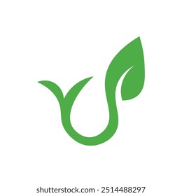 Green Tea Leaf Icon Logo