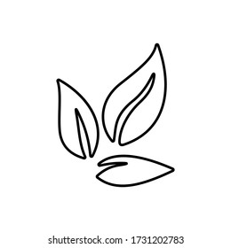 Green tea leaves. Flat style icon design.