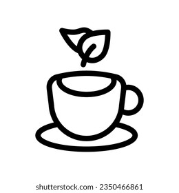 green tea line icon illustration vector graphic. Simple element illustration vector graphic, suitable for app, websites, and presentations isolated on white background