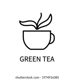 Green Tea Line Icon In Simple Style. Healthy Food. Natural Product. Vector sign in a simple style isolated on a white background.