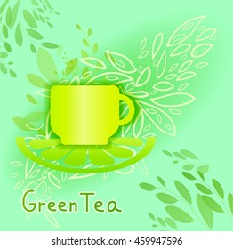 Green tea logo, concept