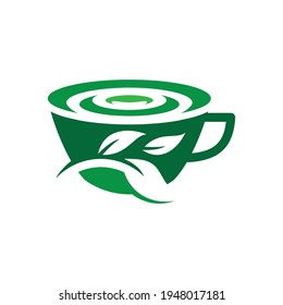 Green Tea Logo Design Element