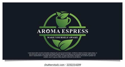 Diseño de logotipo de té verde con concepto sencillo Vector Premium Parte 1