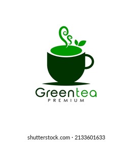 Green tea logo design vecttor template