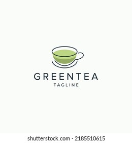 Icono de logotipo de té verde plantilla de diseño de vector plana