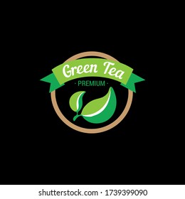 Green tea logo icon - tea logo vector -tea business logo - green tea logo