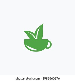 plantilla de diseño de vectores de logotipo de té verde
