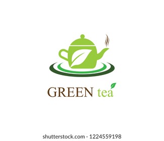 Green tea logo illustration
