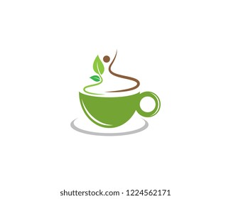 Green tea logo illustration