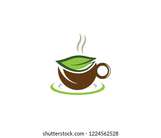 Green tea logo illustration