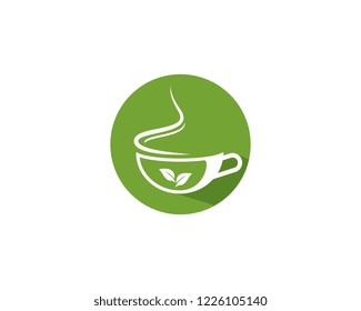 Green tea logo illustration