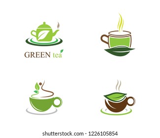 Green tea logo illustration