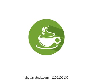 Green tea logo illustration
