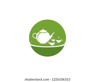 Green tea logo illustration