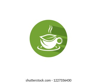 Green tea logo illustration