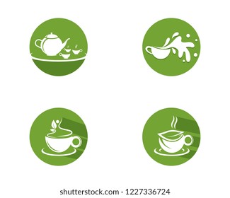 Green tea logo illustration