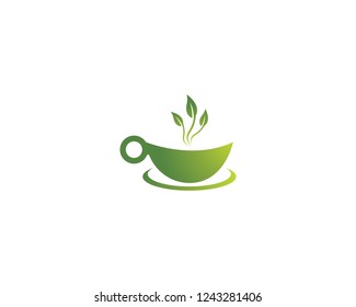 Green tea logo illustration