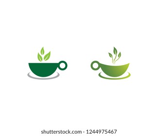 Green tea logo illustration
