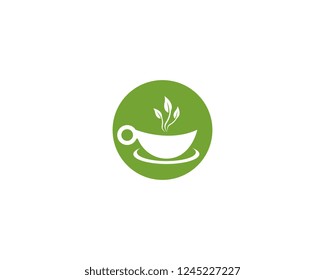 Green tea logo illustration