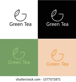 green tea logo illustration vector