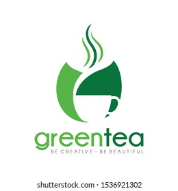 Green Tea Logo Inspiration Vector