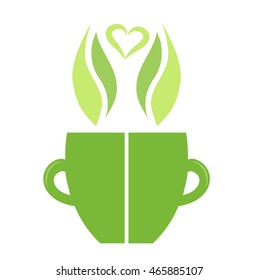green tea logo isolated vector illustration
