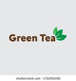 Logo del té verde con hoja verde