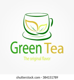green tea logo stock vector