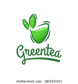 green tea logo template. For your business, website, add to presentation, product, print, etc.
