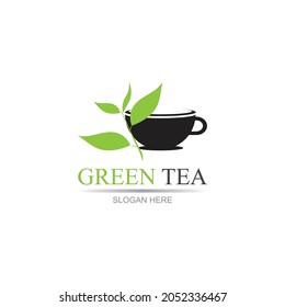 Green tea logo vector illustration design template