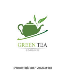 Green tea logo vector illustration design template