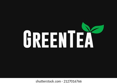 Green tea logo. Vector illustration