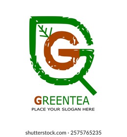 GREEN TEA LOGO VEKTOR PLACE YOUR SLOGAN HERE