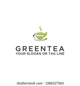 Green tea logos are modern and minimalist