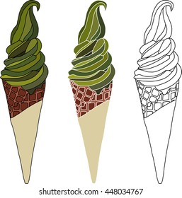 Green Tea (Matcha) Ice Cream Soft Cream