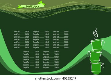 Green tea menu design