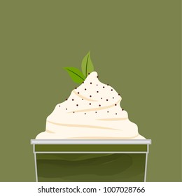 green tea milk vector. free space for text. wallpaper. background.