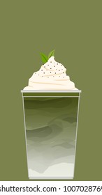 green tea milk vector. free space for text. wallpaper. background.
