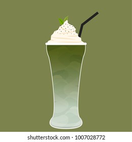 green tea milk vector. free space for text. wallpaper. background.
