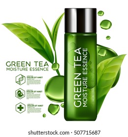 Green Tea Moisture Essence Skin Care Cosmetic.