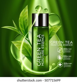 Green Tea Moisture Essence Skin Care Cosmetic.