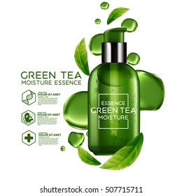 Green Tea Moisture Essence Skin Care Cosmetic.